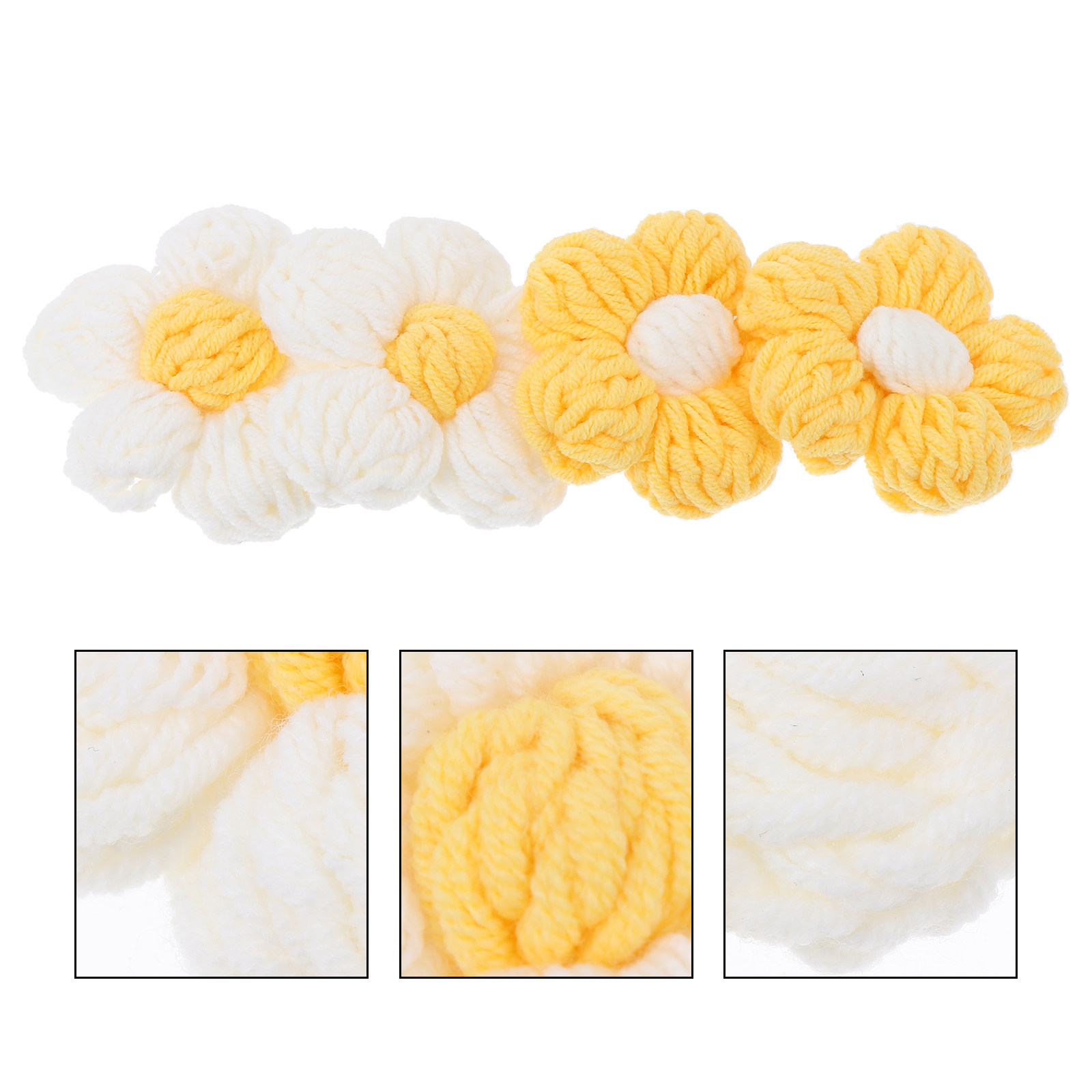 Sewing Garments - 4 Pezzi di Accessori Floreali all'Uncinetto,