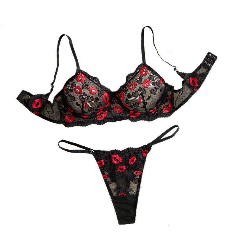 Sewing Nylon - Intimo in pizzo trasparente, set di