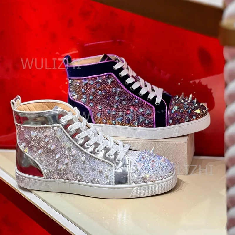 Sewing Nylon - Sneakers da uomo con rivetti in