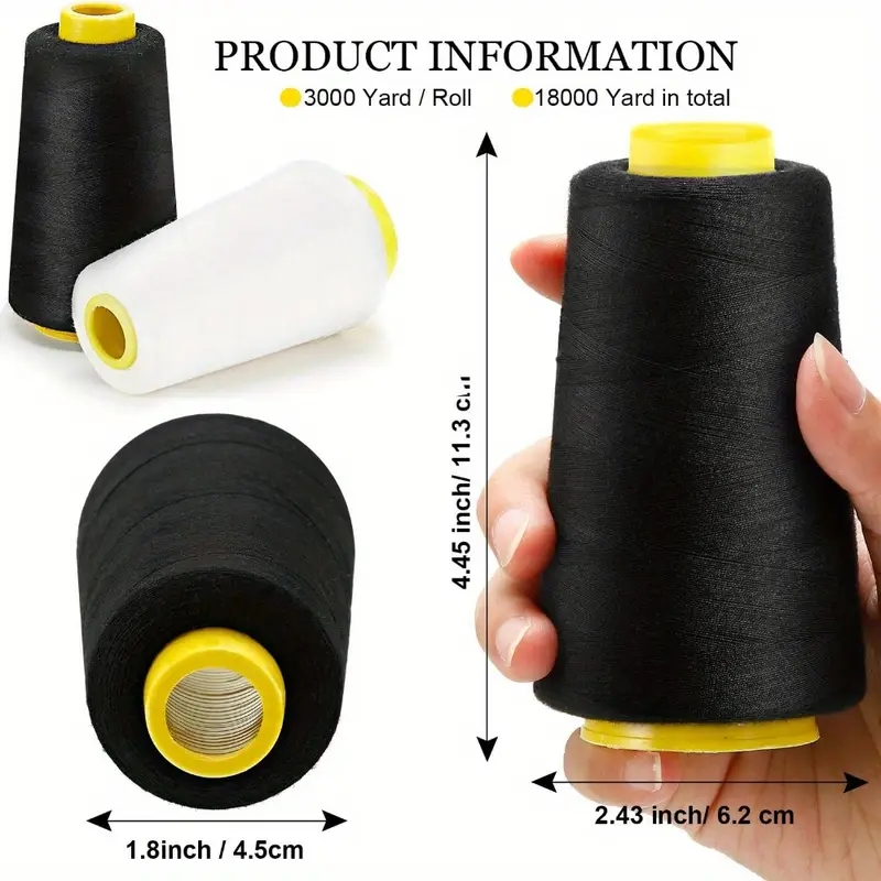 3 coni per filo overlock nero  - Serger Thread Cone recensione e prezzo