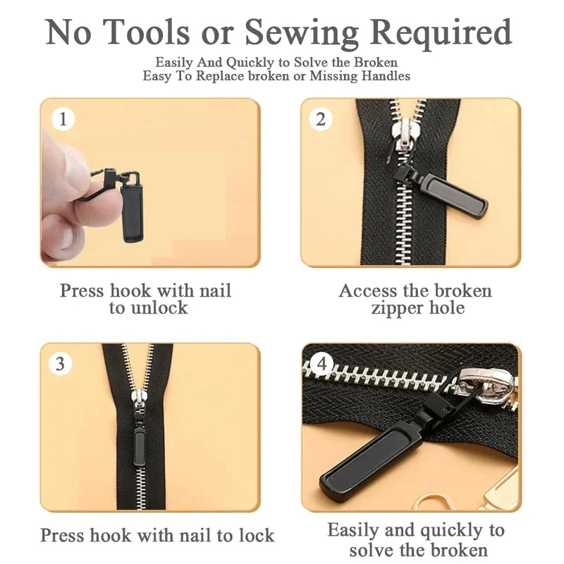 1-4 Pezzi Tirazip in Metallo S - Textile And Sewing Supply recensione e prezzo